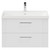 Avant Satin White 800mm Wall Mounted Vanity Unit with 1 Tap Hole Slim Edge Basin and 2 Drawers with Polished Chrome Handles Front View