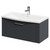 Avant Satin Anthracite 800mm Wall Mounted Vanity Unit with 1 Tap Hole Curved Basin and Single Drawer with Polished Chrome Handle Right Hand View