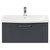 Avant Satin Anthracite 800mm Wall Mounted Vanity Unit with 1 Tap Hole Curved Basin and Single Drawer with Polished Chrome Handle Front View