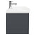Avant Satin Anthracite 800mm Wall Mounted Vanity Unit with 1 Tap Hole Curved Basin and Single Drawer with Polished Chrome Handle Side View