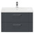 Avant Satin Anthracite 800mm Wall Mounted Vanity Unit with 1 Tap Hole Mid Edge Basin and 2 Drawers and Polished Chrome Handles Front View