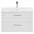 Avant Satin White 800mm Wall Mounted Vanity Unit with 1 Tap Hole Mid Edge Basin and 2 Drawers and Polished Chrome Handles Front View