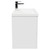 Avant Satin White 800mm Wall Mounted Vanity Unit with 1 Tap Hole Mid Edge Basin and 2 Drawers and Polished Chrome Handles Side View