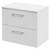 Avant Satin White 600mm Wall Mounted Vanity Unit for Countertop Basins with 2 Drawers and Polished Chrome Handles Right Hand View