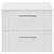 Avant Satin White 600mm Wall Mounted Vanity Unit for Countertop Basins with 2 Drawers and Polished Chrome Handles Front View
