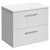 Avant Satin White 600mm Wall Mounted Vanity Unit for Countertop Basins with 2 Drawers and Polished Chrome Handles Left Hand View