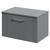 Avant Satin Grey 600mm Wall Mounted Vanity Unit for Countertop Basins with Single Drawer and Polished Chrome Handle Right Hand View
