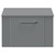 Avant Satin Grey 600mm Wall Mounted Vanity Unit for Countertop Basins with Single Drawer and Polished Chrome Handle Front View