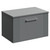 Avant Satin Grey 600mm Wall Mounted Vanity Unit for Countertop Basins with Single Drawer and Polished Chrome Handle Left Hand View
