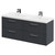 Avant Satin Anthracite 1200mm Wall Mounted Vanity Unit with Polymarble Double Basin and 4 Drawers with Polished Chrome Handles Right Hand View
