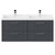 Avant Satin Anthracite 1200mm Wall Mounted Vanity Unit with Polymarble Double Basin and 4 Drawers with Polished Chrome Handles Front View