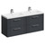 Avant Satin Anthracite 1200mm Wall Mounted Vanity Unit with Polymarble Double Basin and 4 Drawers with Polished Chrome Handles Left Hand View