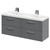 Avant Satin Grey 1200mm Wall Mounted Vanity Unit with Ceramic Double Basin and 4 Drawers with Polished Chrome Handles Right Hand View