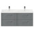 Avant Satin Grey 1200mm Wall Mounted Vanity Unit with Ceramic Double Basin and 4 Drawers with Polished Chrome Handles Front View
