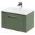 Avant Satin Green 600mm Wall Mounted Vanity Unit with 1 Tap Hole Minimalist Basin and Single Drawer with Polished Chrome Handle Right Hand View