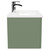 Avant Satin Green 600mm Wall Mounted Vanity Unit with 1 Tap Hole Minimalist Basin and Single Drawer with Polished Chrome Handle Side View