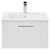 Avant Satin White 600mm Wall Mounted Vanity Unit with 1 Tap Hole Minimalist Basin and Single Drawer with Polished Chrome Handle Front View