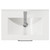 Avant Satin White 600mm Wall Mounted Vanity Unit with 1 Tap Hole Minimalist Basin and 2 Drawers with Polished Chrome Handles Top View