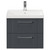 Avant Satin Anthracite 600mm Wall Mounted Vanity Unit with 1 Tap Hole Slim Edge Basin and 2 Drawers with Polished Chrome Handles Front View