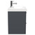 Avant Satin Anthracite 600mm Wall Mounted Vanity Unit with 1 Tap Hole Slim Edge Basin and 2 Drawers with Polished Chrome Handles Side View