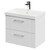 Avant Satin White 600mm Wall Mounted Vanity Unit with 1 Tap Hole Slim Edge Basin and 2 Drawers with Polished Chrome Handles Right Hand View