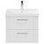Avant Satin White 600mm Wall Mounted Vanity Unit with 1 Tap Hole Slim Edge Basin and 2 Drawers with Polished Chrome Handles Front View