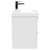 Avant Satin White 600mm Wall Mounted Vanity Unit with 1 Tap Hole Slim Edge Basin and 2 Drawers with Polished Chrome Handles Side View