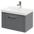 Avant Satin Grey 600mm Wall Mounted Vanity Unit with 1 Tap Hole Slim Edge Basin and Single Drawer with Polished Chrome Handle Right Hand View