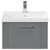 Avant Satin Grey 600mm Wall Mounted Vanity Unit with 1 Tap Hole Slim Edge Basin and Single Drawer with Polished Chrome Handle Front View