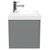 Avant Satin Grey 600mm Wall Mounted Vanity Unit with 1 Tap Hole Slim Edge Basin and Single Drawer with Polished Chrome Handle Side View