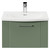 Avant Satin Green 600mm Wall Mounted Vanity Unit with 1 Tap Hole Curved Basin and Single Drawer with Polished Chrome Handle Front View