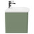 Avant Satin Green 600mm Wall Mounted Vanity Unit with 1 Tap Hole Curved Basin and Single Drawer with Polished Chrome Handle Side View