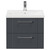 Avant Satin Anthracite 600mm Wall Mounted Vanity Unit with 1 Tap Hole Mid Edge Basin and 2 Drawers with Polished Chrome Handles Front View