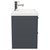 Avant Satin Anthracite 600mm Wall Mounted Vanity Unit with 1 Tap Hole Mid Edge Basin and 2 Drawers with Polished Chrome Handles Side View
