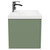 Avant Satin Green 600mm Wall Mounted Vanity Unit with 1 Tap Hole Mid Edge Basin and Single Drawer with Polished Chrome Handle Side View