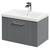 Avant Satin Grey 600mm Wall Mounted Vanity Unit with 1 Tap Hole Mid Edge Basin and Single Drawer with Polished Chrome Handle Right Hand View