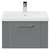 Avant Satin Grey 600mm Wall Mounted Vanity Unit with 1 Tap Hole Mid Edge Basin and Single Drawer with Polished Chrome Handle Front View