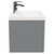 Avant Satin Grey 600mm Wall Mounted Vanity Unit with 1 Tap Hole Mid Edge Basin and Single Drawer with Polished Chrome Handle Side View