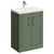Avant Satin Green 600mm Floor Standing Vanity Unit with 1 Tap Hole Mid Edge Basin and 2 Doors with Polished Chrome Handles Left Hand View