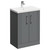 Avant Satin Grey 600mm Floor Standing Vanity Unit with 1 Tap Hole Mid Edge Basin and 2 Doors with Polished Chrome Handles Left Hand View