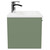 Avant Satin Green 500mm Wall Mounted Vanity Unit with 1 Tap Hole Minimalist Basin and Single Drawer with Polished Chrome Handle Side View