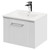 Avant Satin White 500mm Wall Mounted Vanity Unit with 1 Tap Hole Minimalist Basin and Single Drawer with Polished Chrome Handle Right Hand View
