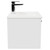 Avant Satin White 500mm Wall Mounted Vanity Unit with 1 Tap Hole Minimalist Basin and Single Drawer with Polished Chrome Handle Side View