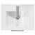 Avant Satin White 500mm Wall Mounted Vanity Unit with 1 Tap Hole Minimalist Basin and 2 Drawers with Polished Chrome Handles Top View