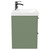 Avant Satin Green 500mm Wall Mounted Vanity Unit with 1 Tap Hole Slim Edge Basin and 2 Drawers with Polished Chrome Handles Side View