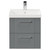 Avant Satin Grey 500mm Wall Mounted Vanity Unit with 1 Tap Hole Slim Edge Basin and 2 Drawers with Polished Chrome Handles Front View