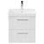 Avant Satin White 500mm Wall Mounted Vanity Unit with 1 Tap Hole Slim Edge Basin and 2 Drawers with Polished Chrome Handles Front View