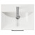 Avant Satin White 500mm Floor Standing Vanity Unit with 1 Tap Hole Minimalist Basin and 2 Doors with Polished Chrome Handles Top View