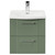 Avant Satin Green 500mm Wall Mounted Vanity Unit with 1 Tap Hole Curved Basin and 2 Drawers with Polished Chrome Handles Front View