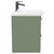 Avant Satin Green 500mm Wall Mounted Vanity Unit with 1 Tap Hole Curved Basin and 2 Drawers with Polished Chrome Handles Side View